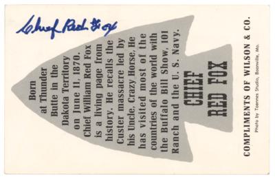 Lot #208 Chief Red Fox Signed Postcard