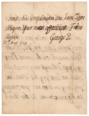 Lot #256 King George III Autograph Letter Signed on 