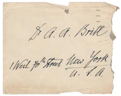 Lot #229 Sigmund Freud Hand-Addressed Envelope to