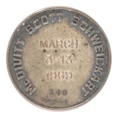 Lot #524 Jim McDivitt's Apollo 9 Flown Robbins Medallion: Apollo 9 Robbins Medallion flown with CDR Jim McDivitt on his final spaceflight - Image 2