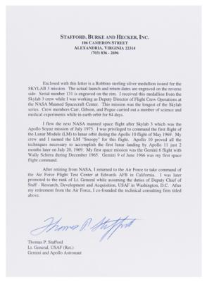 Lot #564 Tom Stafford's Skylab 4 Robbins Medallion Robbins Medallion - Image 3