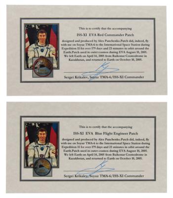 Lot #498 Sergei Krikalev's Expedition 11 (2) EVA Flown Patches EVA Flown Patches - Image 4