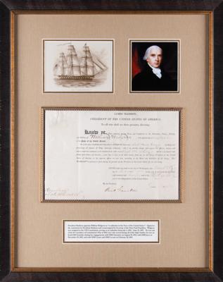 Lot #11 James Madison Document Signed as President, Appointing the Sailmaker of the USS Constitution - Image 1