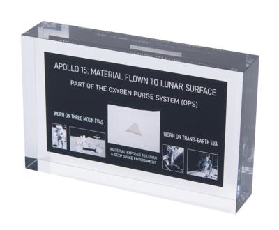 Lot #408 Apollo 15 Flown OPS Beta Cloth Swatch Display (Attested as Flown) - Image 1