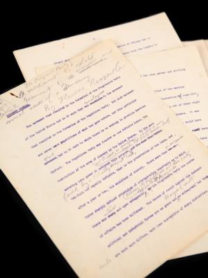 Lot #32 Theodore Roosevelt Signed and Hand-Edited Manuscript: 