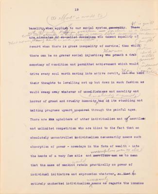 Lot #32 Theodore Roosevelt Signed and Hand-Edited Manuscript: 