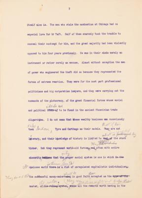 Lot #32 Theodore Roosevelt Signed and Hand-Edited Manuscript: 