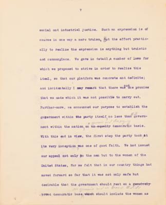 Lot #32 Theodore Roosevelt Signed and Hand-Edited Manuscript: 