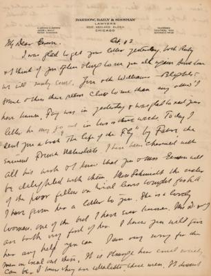 Lot #144 Clarence Darrow Autograph Letter Signed: