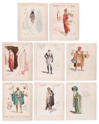 Lot #820 Kismet Original Production Costume Design Artwork (8 Paintings) - Image 1