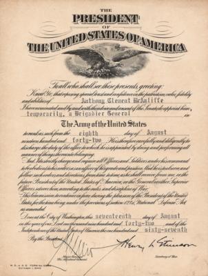 Lot #339 Anthony C. McAuliffe's Promotion to