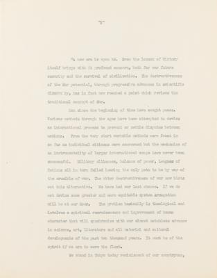 Lot #336 Douglas MacArthur Signed Typescript of Remarks on the Japanese Surrender, Given Aboard the USS Missouri - Image 3