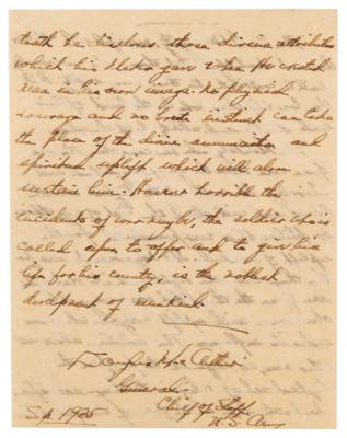 Lot #337 Douglas MacArthur Autograph Manuscript Signed: 