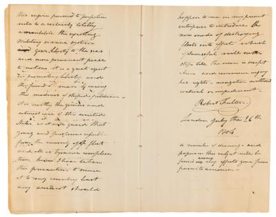 Lot #183 Robert Fulton Autograph Manuscript Signed on Submarine Construction and Warfare - Image 12