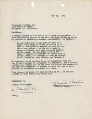 Lot #819 Buster Keaton Document Signed