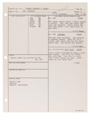 Lot #753 James Dean: Rebel Without a Cause 'Shooting Breakdown' Production Document: 'Shooting breakdown' production document for James Dean's 1955 classic Rebel Without a Cause - Image 4