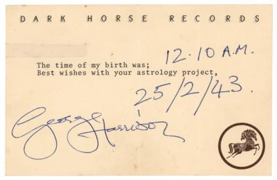 Lot #640 Beatles: George Harrison Typed Note