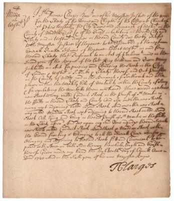 Lot #270 London: Bond Street 1720 Document