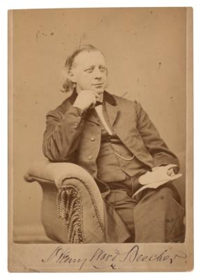 Lot #200 Henry Ward Beecher Signed Photograph