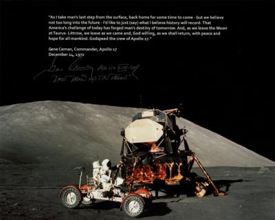 Lot #445 Gene Cernan Oversized Signed Photograph