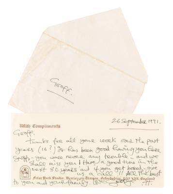 Lot #639 Beatles: George Harrison Autograph Letter Signed to His Retiring 'Friar Park' Gardener - 