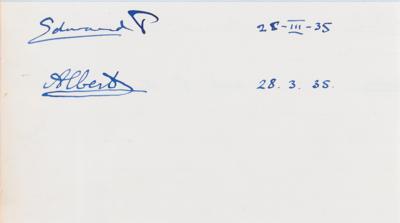 Lot #255 King Edward VIII and King George VI Signatures - Image 2