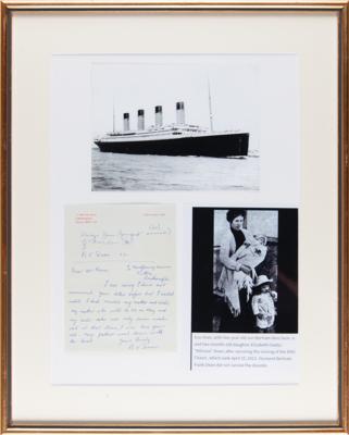 Lot #312 Titanic: Handwritten Letter from Bertram Vere Dean, Signed by His Mother and Sister, Eva Georgette and Millvina Dean - Image 1