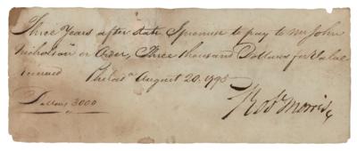 Lot #276 Robert Morris Document Signed