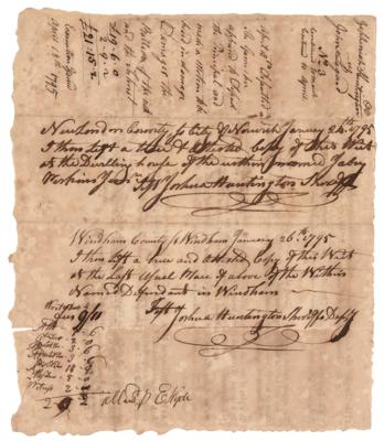 Lot #246 Samuel Huntington Document Signed as Governor of Connecticut - Image 2