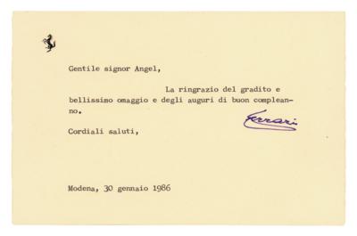 Lot #883 Enzo Ferrari Typed Letter Signed