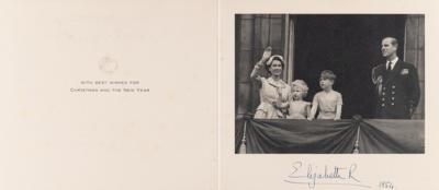 Lot #292 Queen Elizabeth II Signed Christmas Card (1954) - Image 1