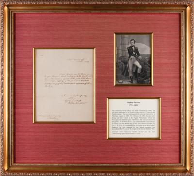 Lot #352 Stephen Decatur Autograph Letter Signed