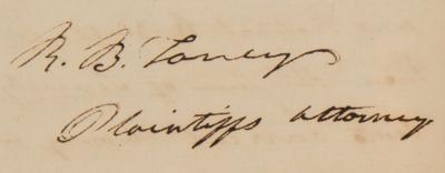 Lot #303 Roger B. Taney Autograph Document Signed - Image 3