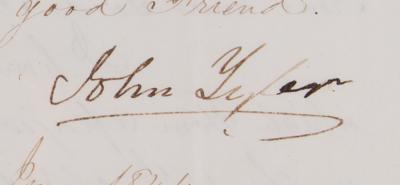 Lot #128 John Tyler Letter Signed as President on the 