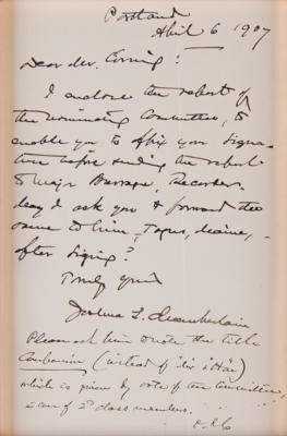 Lot #349 Joshua Lawrence Chamberlain Autograph Letter Signed - Image 2