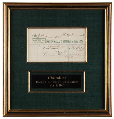 Lot #301 Steamer Cherokee Cargo Receipt - Image 1