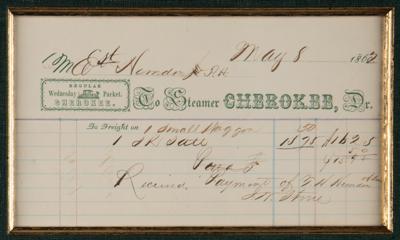 Lot #301 Steamer Cherokee Cargo Receipt - Image 2