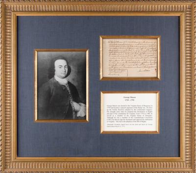 Lot #147 George Mason Third-Person Autograph