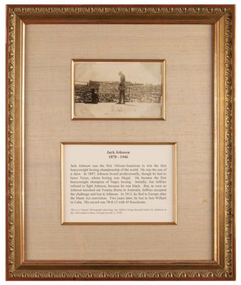 Lot #878 Jack Johnson Signed Photograph of 'The Fight of the Century' - Image 2