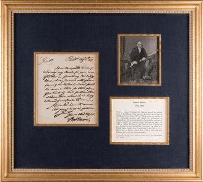 Lot #142 Robert Morris Autograph Letter Signed