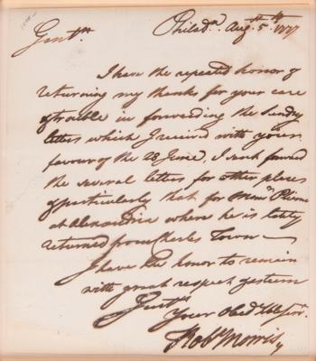 Lot #142 Robert Morris Autograph Letter Signed - Image 2