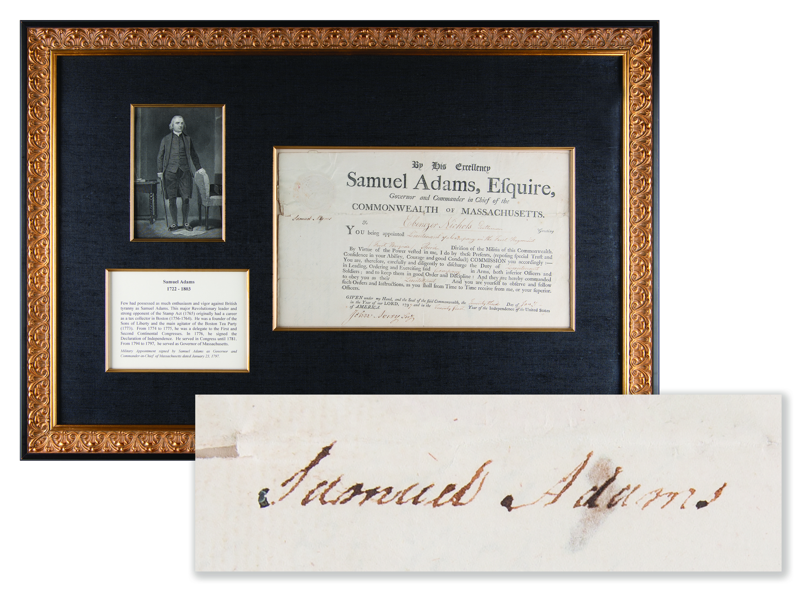 Lot #139 Samuel Adams Document Signed