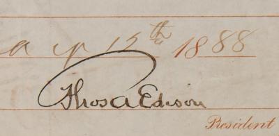Lot #173 Thomas Edison Signed Stock Certificate for Edison Phonograph Works - Image 4