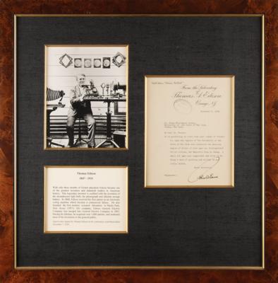 Lot #176 Thomas Edison Typed Letter Signed