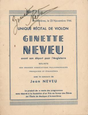 Lot #654 Ginette Neveu Signed Program