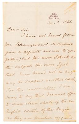 Lot #172 Charles Darwin Letter Signed on 