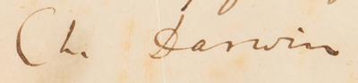 Lot #172 Charles Darwin Letter Signed on 