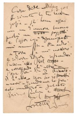 Lot #655 Giacomo Puccini Autograph Letter Signed to Sister - Image 1