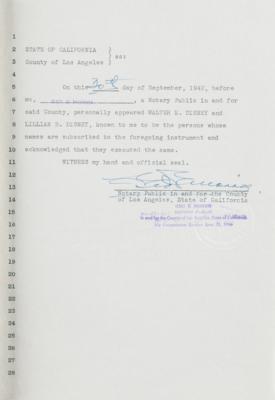 Lot #599 Walt Disney Document Signed - The Disneys Split Their Walt Disney Productions Shares - Image 4