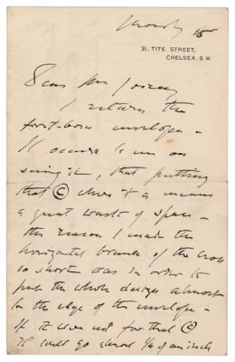 Lot #596 John Singer Sargent Autograph Letter